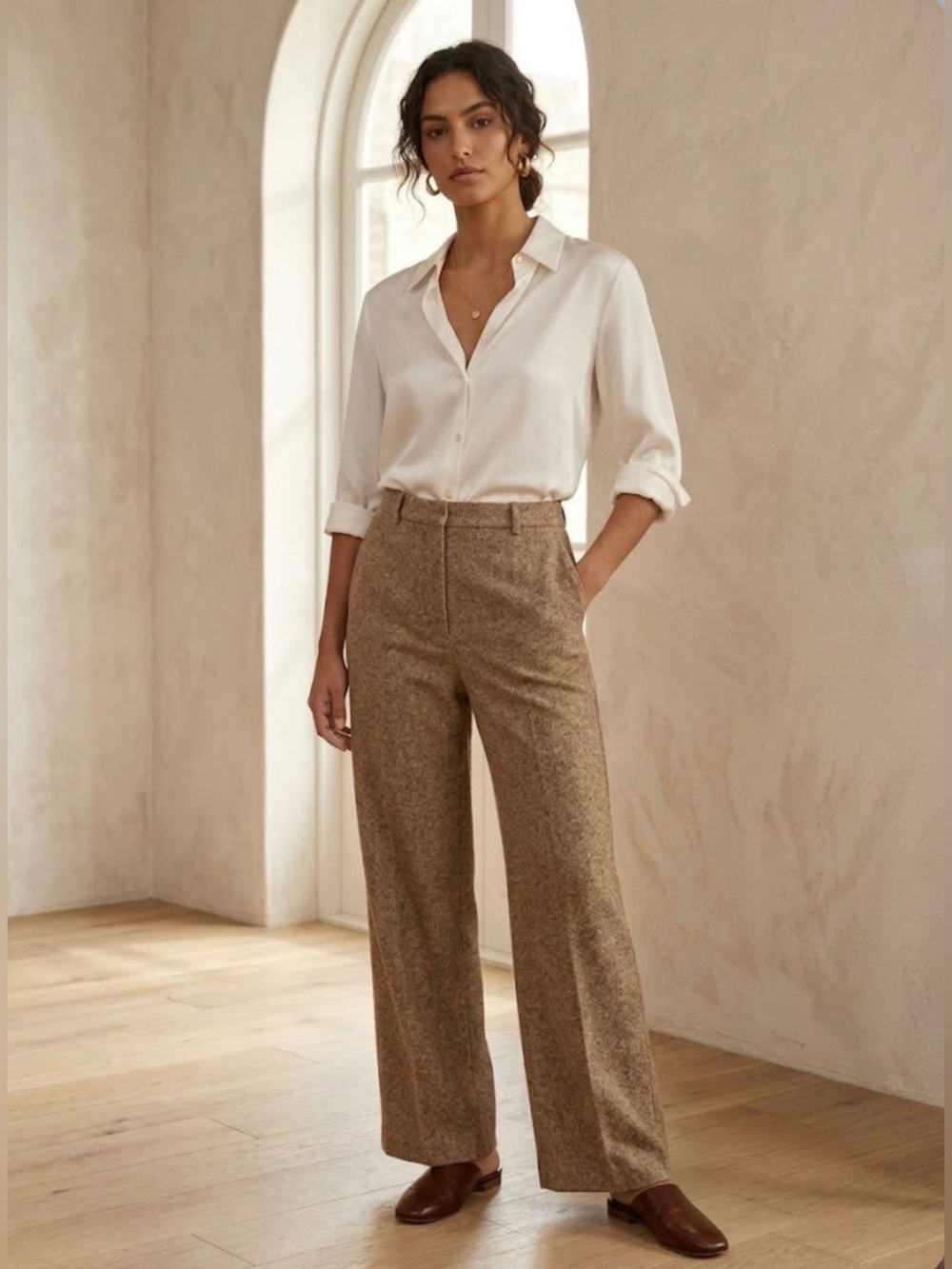 MaxMara Silk & Wool Tweed Wide-Leg Pants